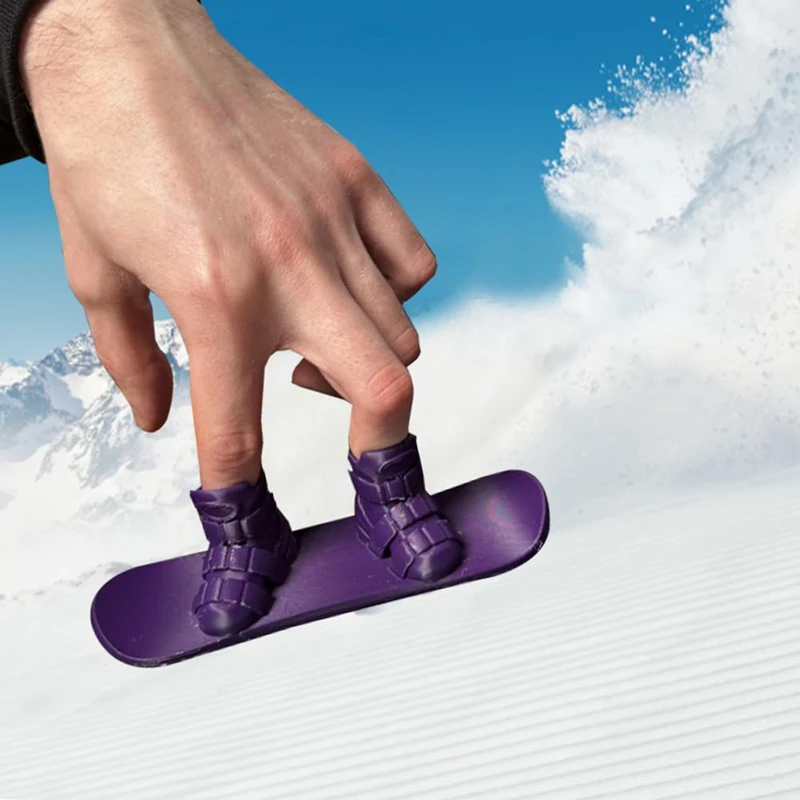 Mini snowboard da dito, tavola da neve da dito stampata in 3D, mini tavola da neve da skateboard per dito, mini dito giocattolo da sci