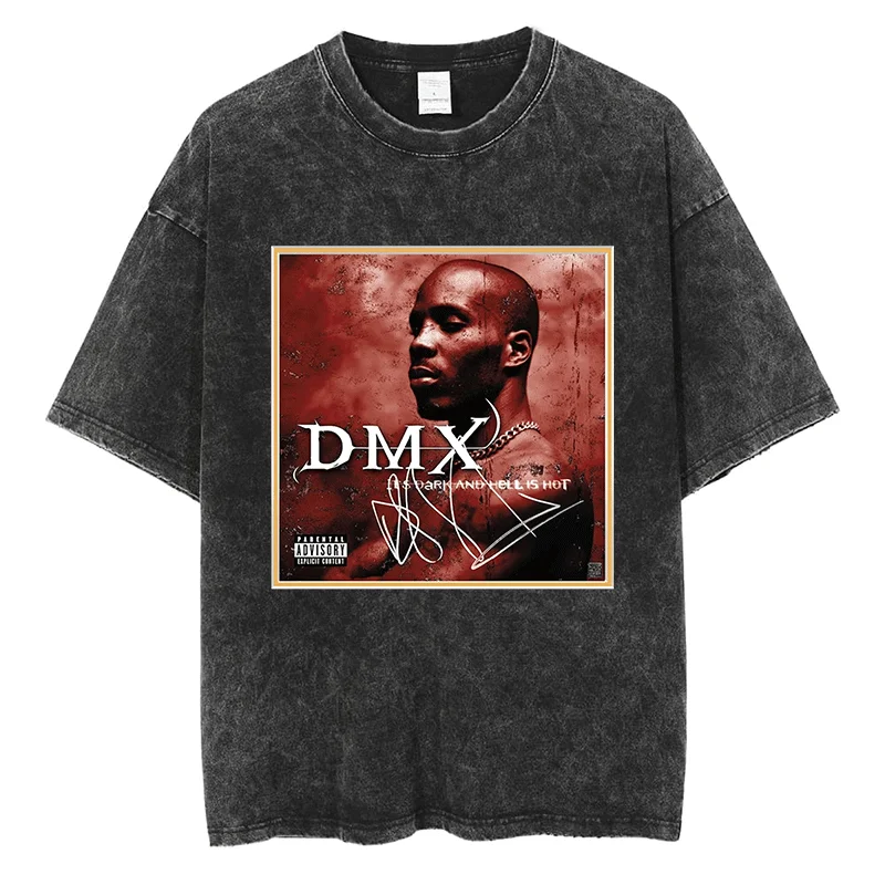 

DMX (Dark Man X) Graphic T Shirt Earl Simmons Hip Hop Streetwear Cotton Washed Vintage Oversized Men Women Short Sleeve Tees