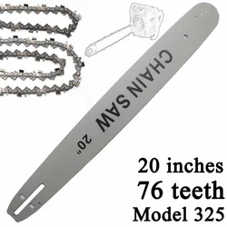 20 inch Metal Chainsaw Chain Model 325 76-section blade Gauge Drive Electric Saw Replacement Blades & Guide Plate