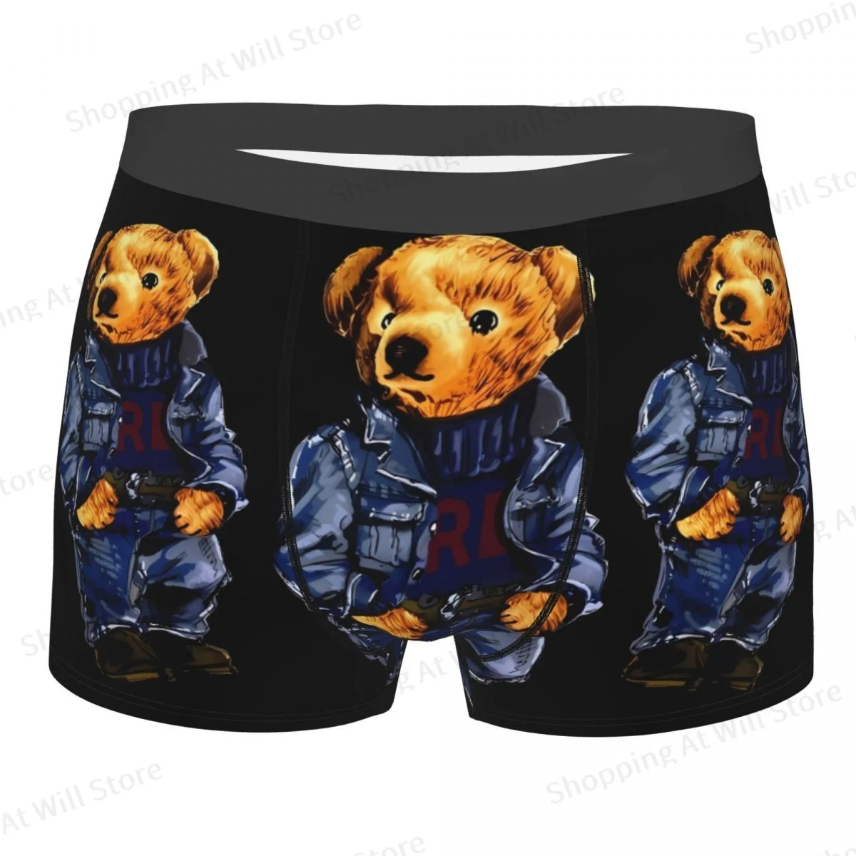 Casual Beer Classic Men Boxer Briefs Teddy Bear Highly Breathable Underwear Top Quality Print Shorts Birthday Gifts