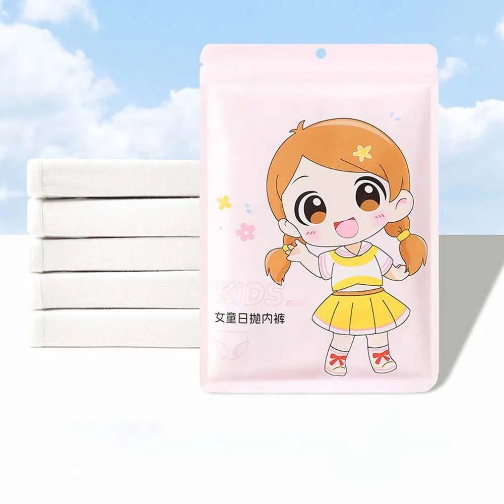 

5pcs/set Cotton Children's Disposable Panties Breathable White Kids Disposable Underpants Underwear Shorts