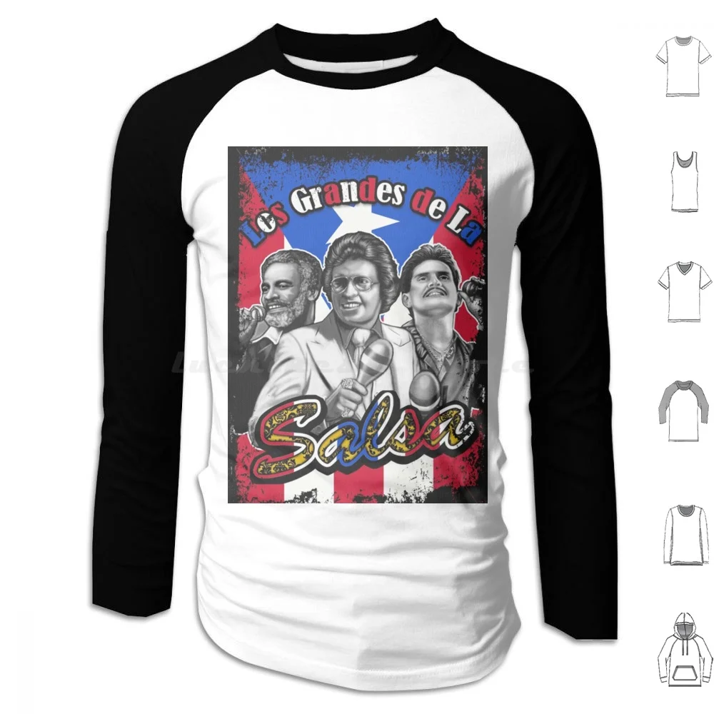 Los Grandes De La Salsa Hoodies Long Sleeve Salsa Music Singer Cuban Lavoe Rumba