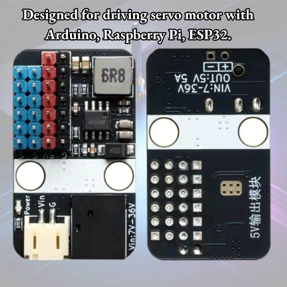 5V/5A Servo Motor Power Board Supports 1 to 6 Servo Motors DC Input 7V-36V Compatible with Arduino/ESP32/Aspberry Pi