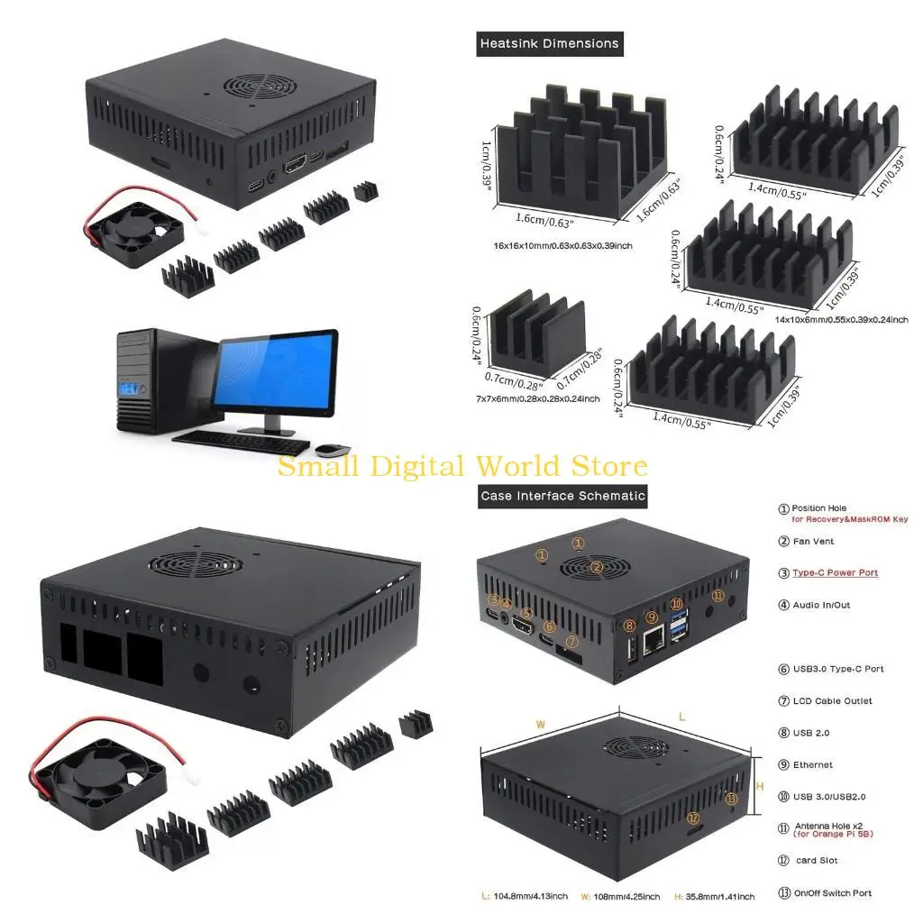 

77UB N506 Aluminum Case- with Cooling Fan for Orange 5 Support External Antennas