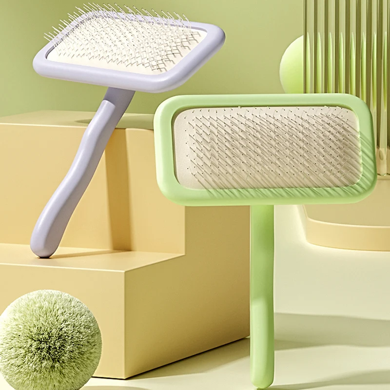 Cepillo para Gatos, Peines de Acero Inoxidable para Limpiar el Pelo de Perros, Cepillo para Mascotas, Removedor de Pelo, Masajeador con Mango Cómodo, Cepillos para el Cuidado de Mascotas