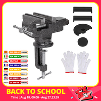 ENJOYWOOD Clamp On Bench Vise 80mm Jaw Width 62mm Table Clamping Range 360 Degree Rotation Base Workbench Woodworking Clamp