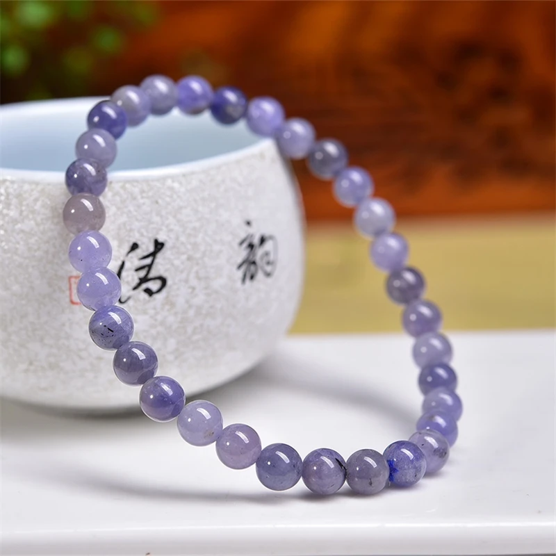 6MM Natural Tanzanite Bracelet Charms Fashion Personalized Men Women Gemstone Jewelry Holiday Gift 1pcs