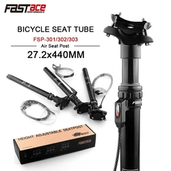 FASTACE-tija de sillín telescópica para bicicleta de montaña, tubo de asiento de elevación con Control de cable, gotero de enrutamiento interno, 27,2/30,9/31,6/33,9x440mm