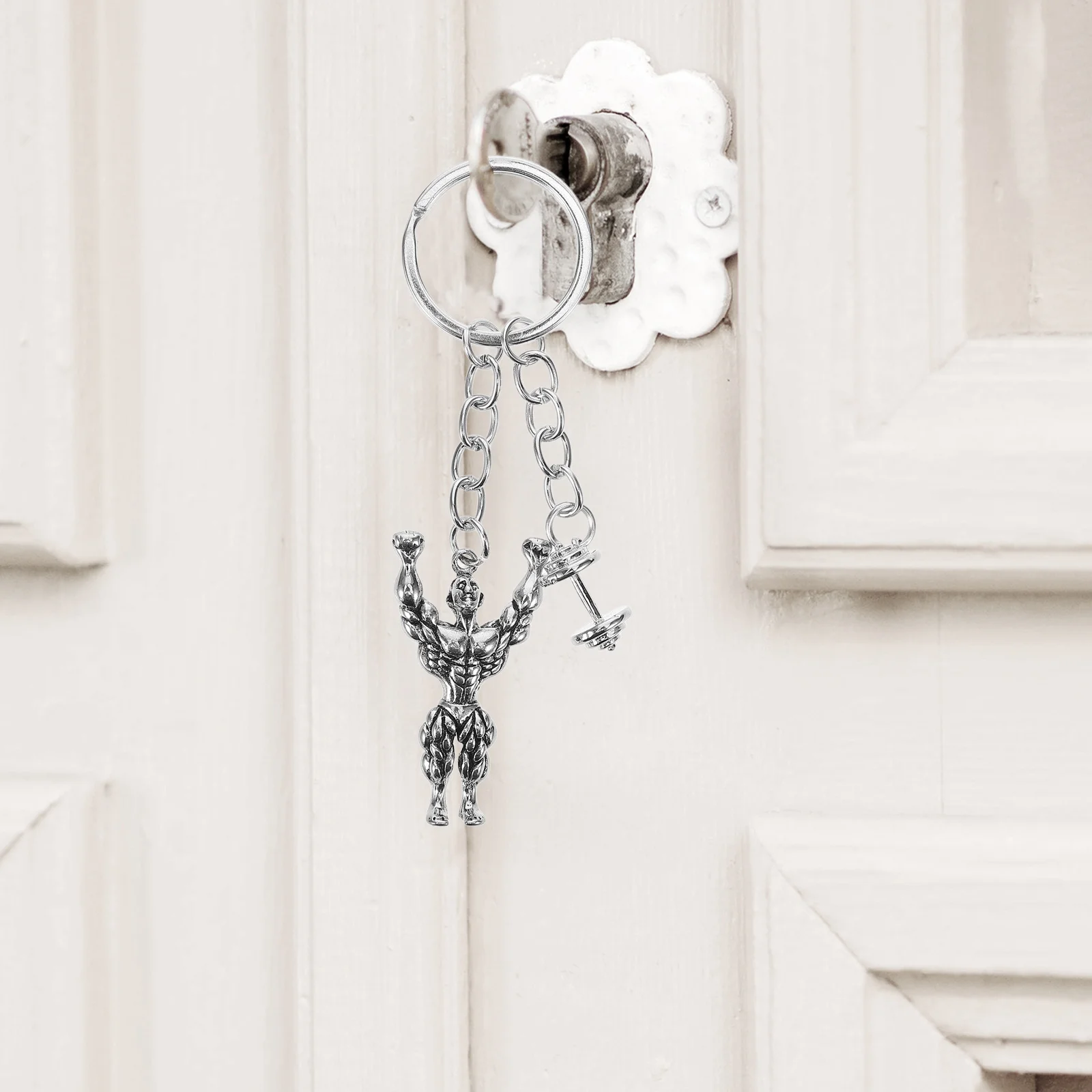 

Dumbbell Keychain 1 Piece Alloy Muscle Pendant for Gym Lovers Sports Key Ring Decoration Unique Gift for Athletes Unisex