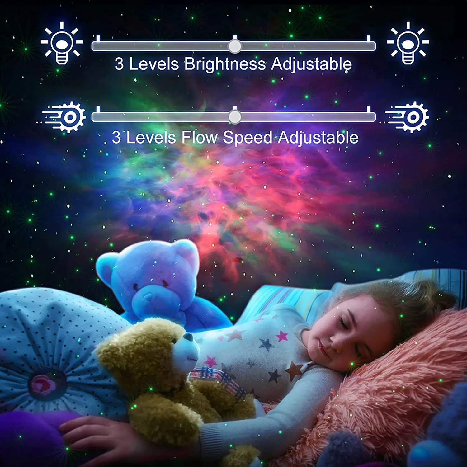 Imagem -03 - Remote Star Projector para Quarto Colorido Nebula Cloud Dynamic Galaxy Night Light