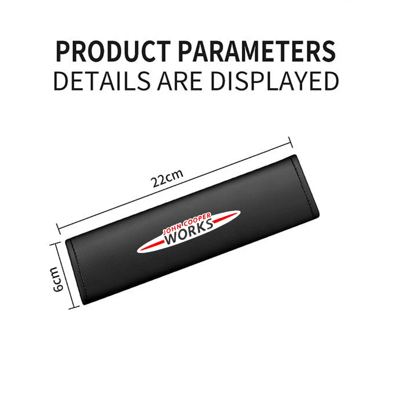 2PC Leather Car Seat Belt Shoulder Protector Cover Safety Belt Padding Pad For Mini JCW John Cooper Works Car Accessories