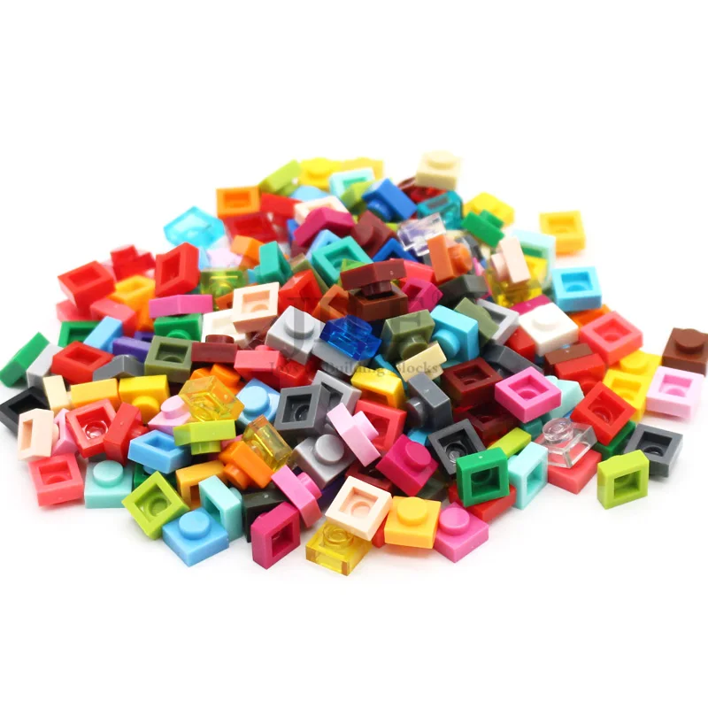 200pcs Moc Tiles Plate 1x1 3024 Short Piece DIY Enlightenment Basics Building Blocks Bricks Compatible Assembles Education Toys
