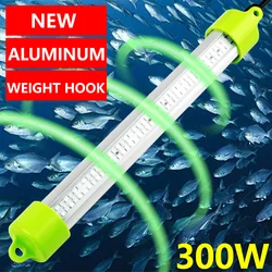 DC 12V 300W 10M tel alüminyum yüksek güç 100W 200W yeşil beyaz mavi sarı LED yem dalgıç su altı balıkçılığı ışığı