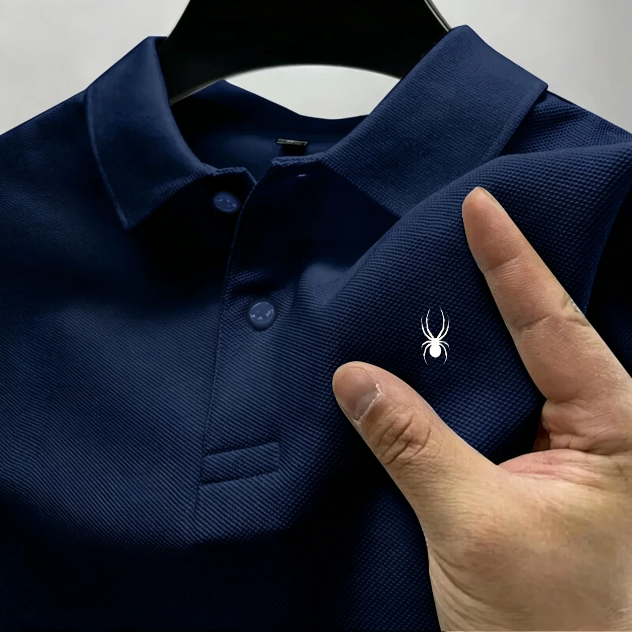 New style High end luxury brand fashion short sleeved high-end stitchwork polo shirt summer new men lapel T-shirt men's clothing