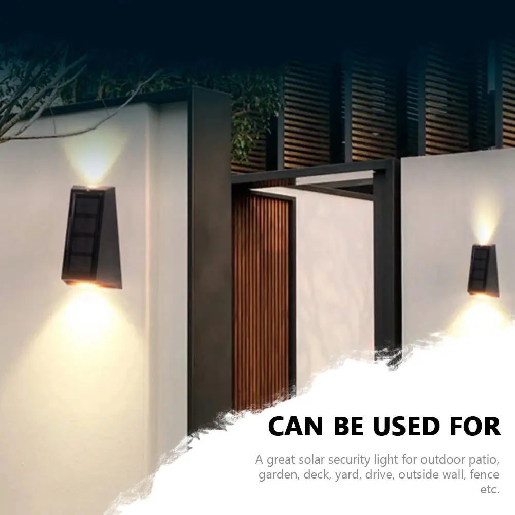 

2Pcs Solar Wall Light Outdoor Waterproof LED Solar Powered Lamp Garden Night Security Light Patio Yard Deck Fence