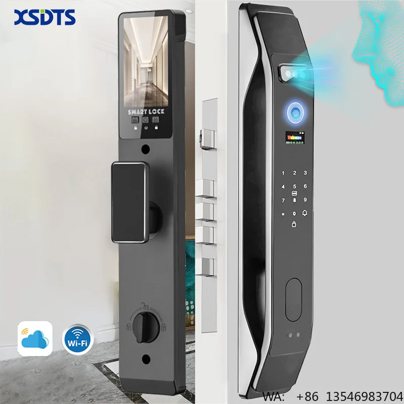 XSDTS K9 Works with Tuya/Wishome Wifi Smart Door Lock Intelligent Digital Fingerprint Face Recognition