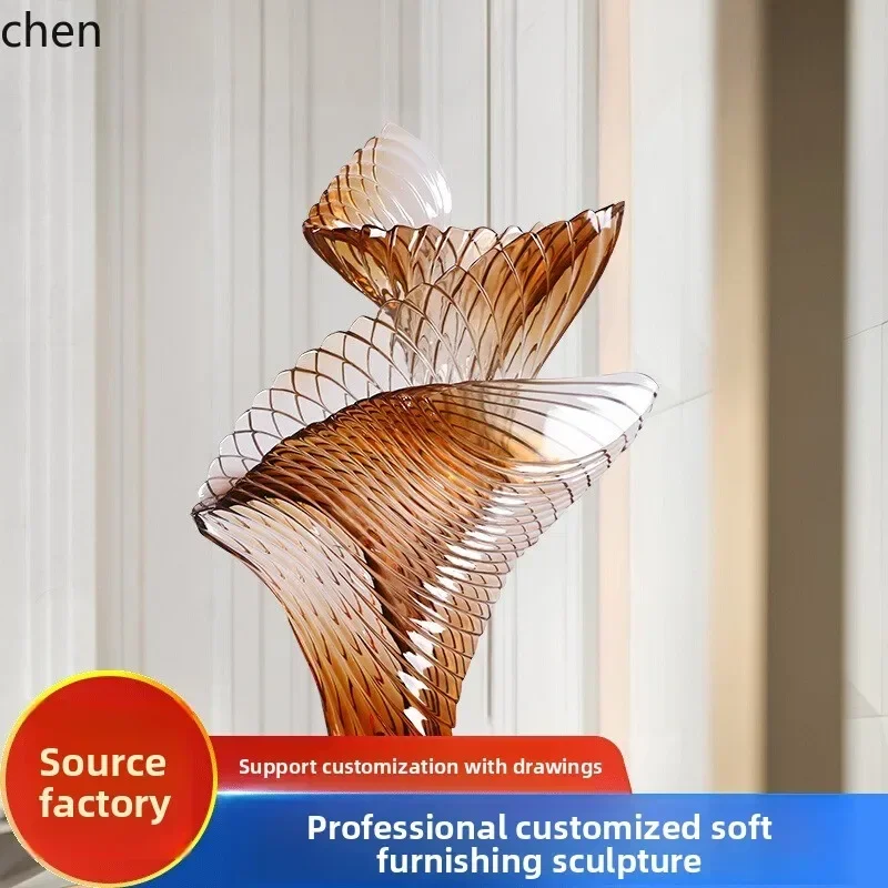 O17- Department Model Room Entrance Living Room TV Cabinet Transparent Resin Sculpture Ornament