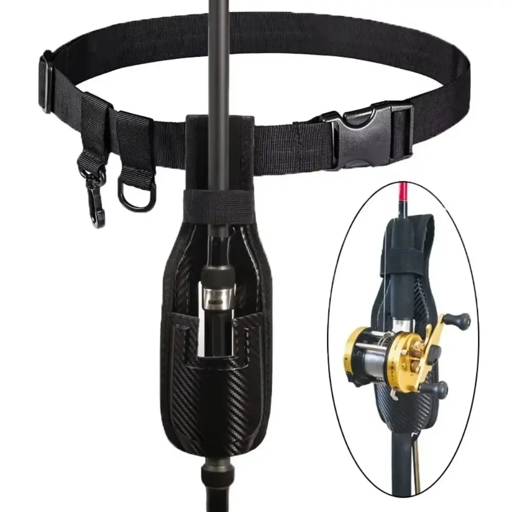 Verstellbarer Angelrutenhalter mit Gürtelclip und Schloss, Tragbare Angelausrüstung, Abnehmbarer Hüftgurt für Freihändiges Angeln – Detail 16