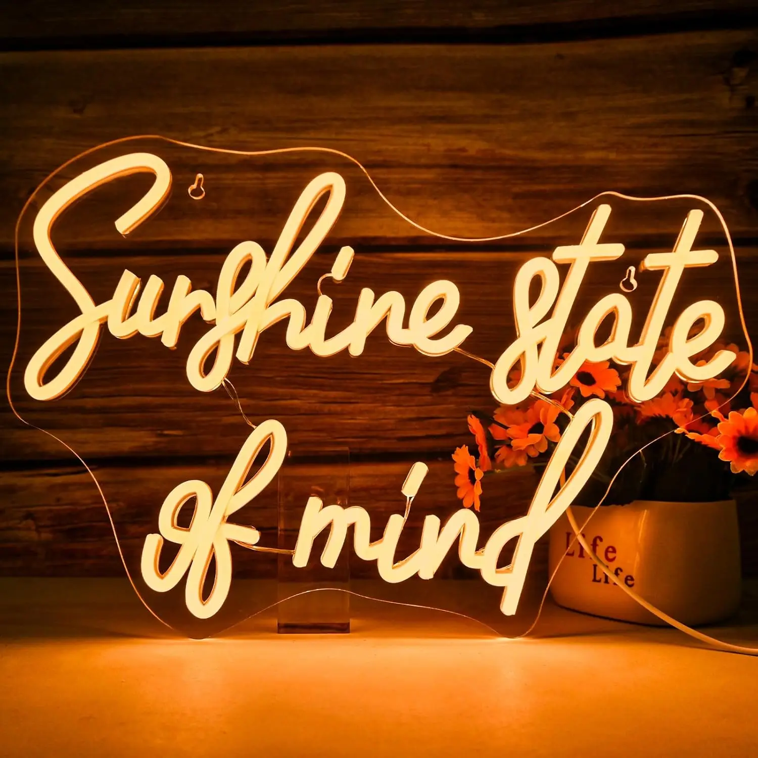 

Sunshine State of Mind Neon Sign for Wall Decor Neon Light Sign for Cafe Bar Kitchen Restaurant Coffee Dessert Shop Party