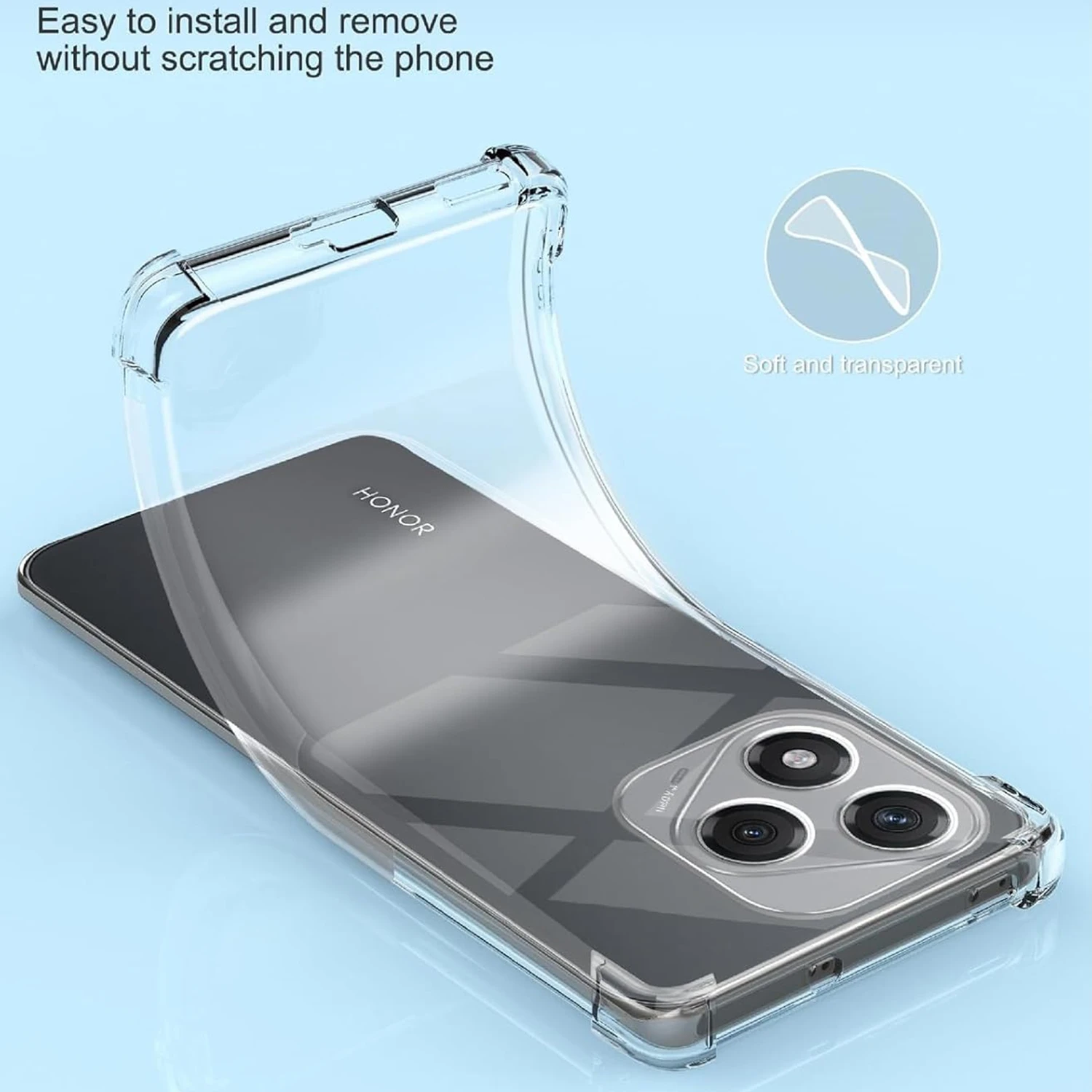 حافظة شفافة من مادة TPU مقاومة للصدمات بأربعة زوايا لهاتف Honor 400 Lite 5G غطاء حماية شفاف كابا Fundas