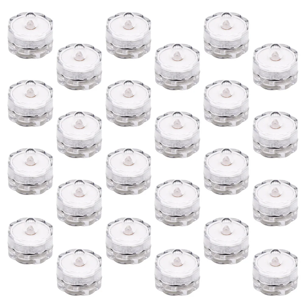 24 шт. водонепроницаемые подводные светодиодные фонари прозрачный пластиковый погружной светильник для бассейна, пруда, фонтана, освещение для свадебной вечеринки