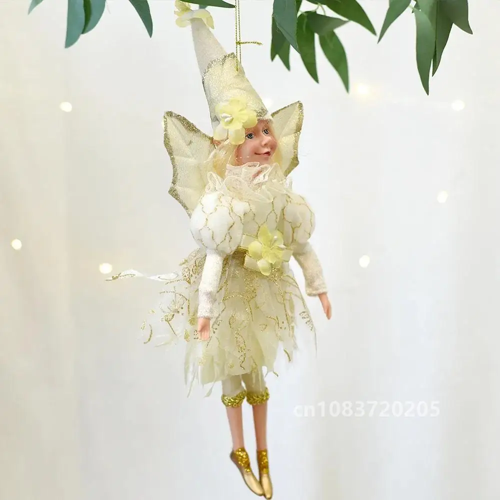 Fairy Christmas Tree Decoration Elf Home Decor Handmade Doll Angel Hanging Baubles Decoration Christmas Tree Doll With Wings