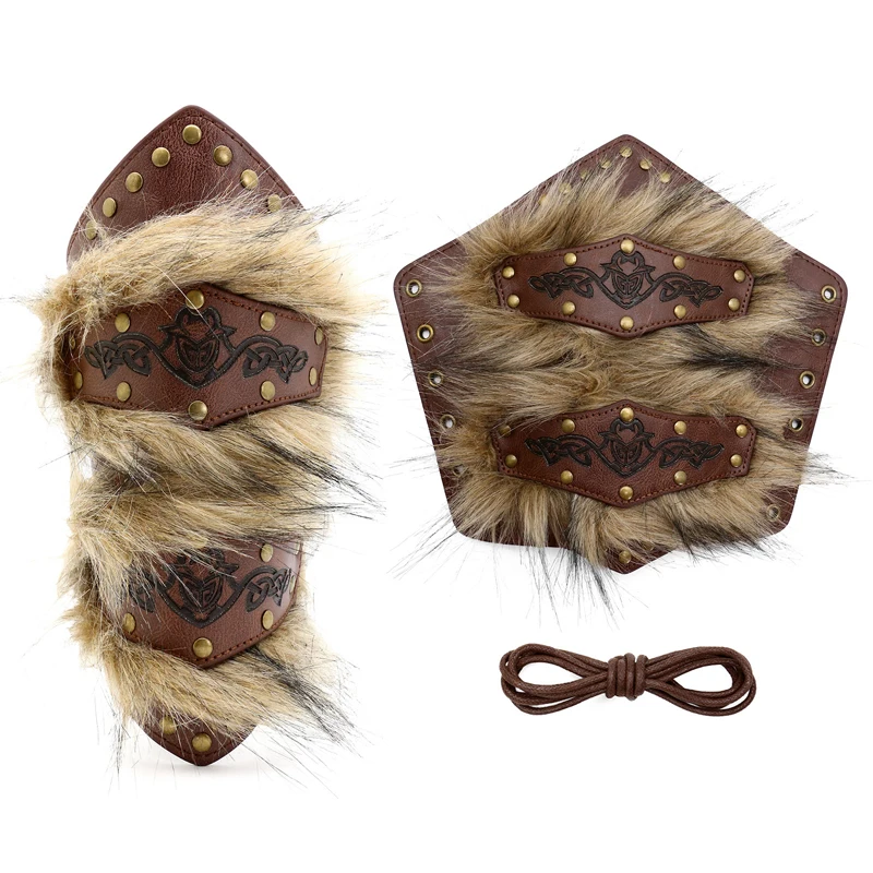 حراس المعصم من الجلد الصناعي الفايكنج Steampunk من القرون الوسطى واقي الذراع براسر درع لجميع القديسين ملحقات أزياء الدعائم التنكرية #5