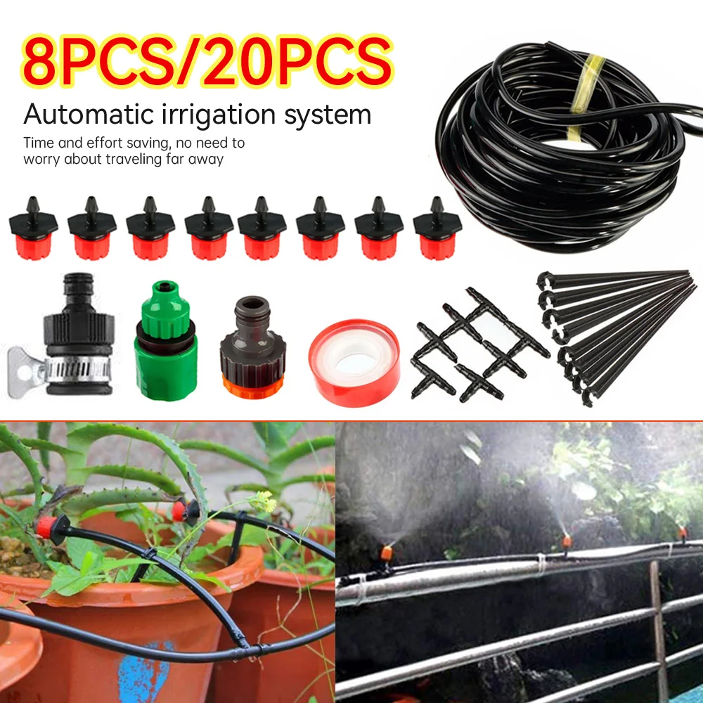 

1 Set Irrigation Kit Automatic Drip Irrigation Set DIY Watering Gardening Tool With 8pcs/20pcs Drip Irrigation Drip Head