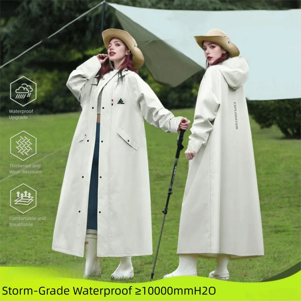 

Long Length Electric Vehicle Poncho One-Piece Suit Hooded Design Full Body Raincoat With Zipper Impermeable Material