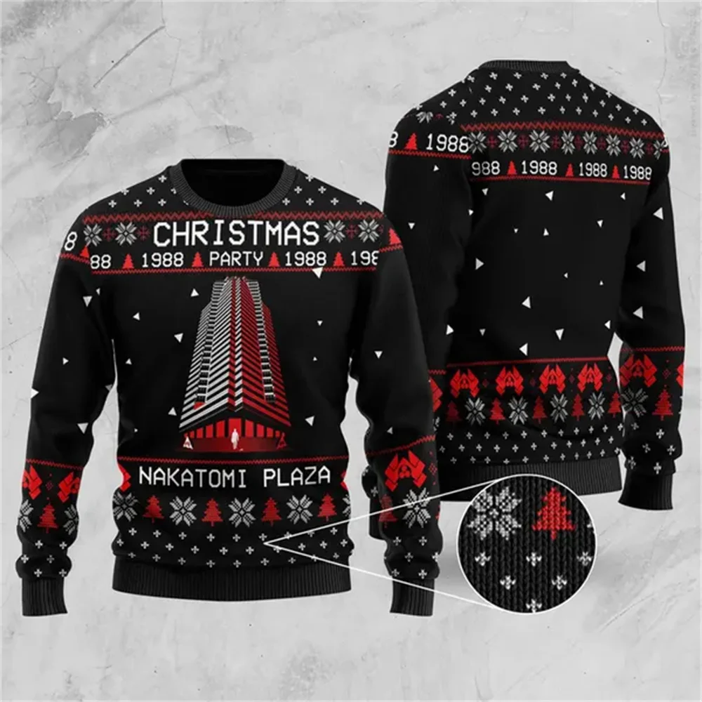 Zhongfu Plaza Christmas Party 1988 Ugly Sweater Die Hard Christmas Ugly Sweater Mens Womens Children Sweater Mens Sweatshirt