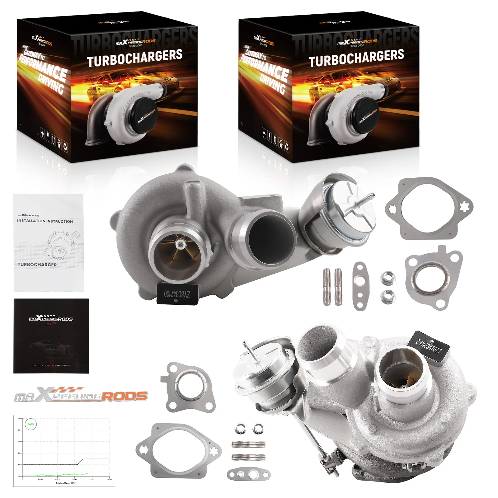Pair Upgraded Billet Turbos For Ford 3.5L F150 Ecoboost Navigator Expedition F150 Transit 2013-2016 Pickup