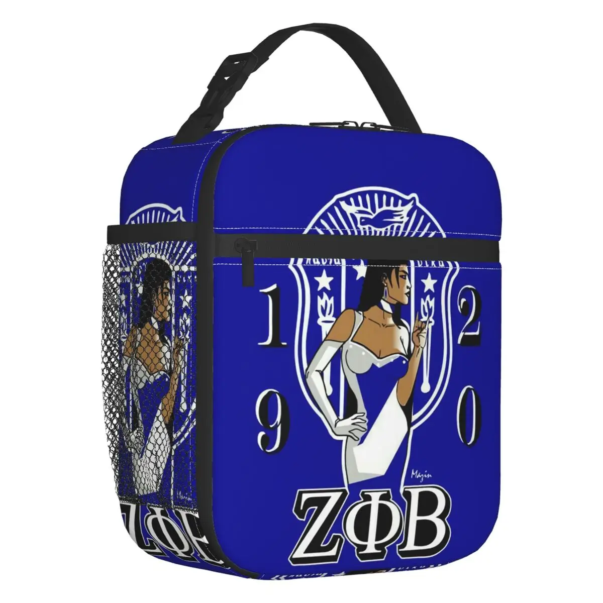 

Zeta Phi Beta ZOB Insulated Lunch Bag for Women Waterproof Greek Letter 1920 Thermal Cooler Bento Box Office Work School