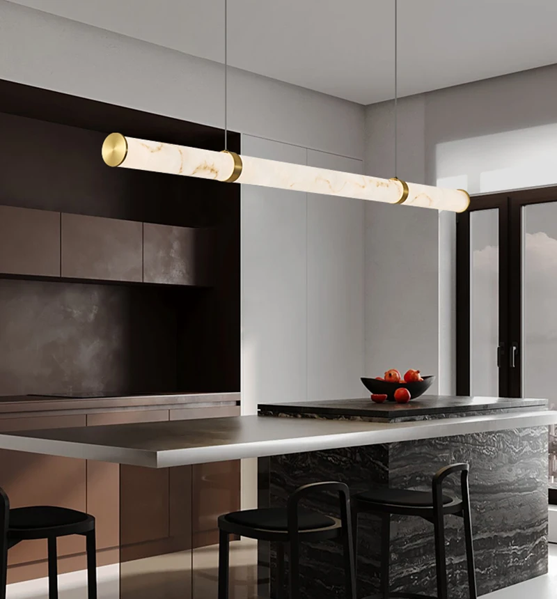 

Marble Pendant Lamp Modern Pendant Lighting For Kitchen Island Linear Hanging Lamp For Dining Room Long Hanging Light Fixtures