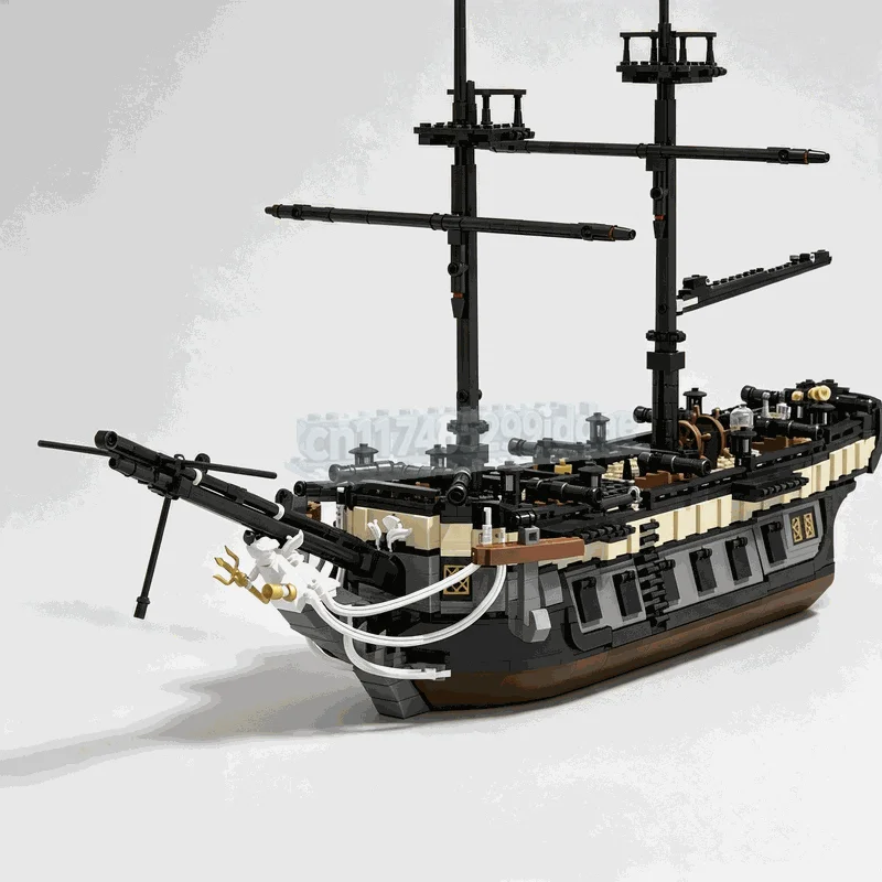 2347PCS Pirate Ship Brigantine Vessel Model MOC Custom Building Blocks DIY Assembly Creative Puzzle Nautical Adventure Toy Gift