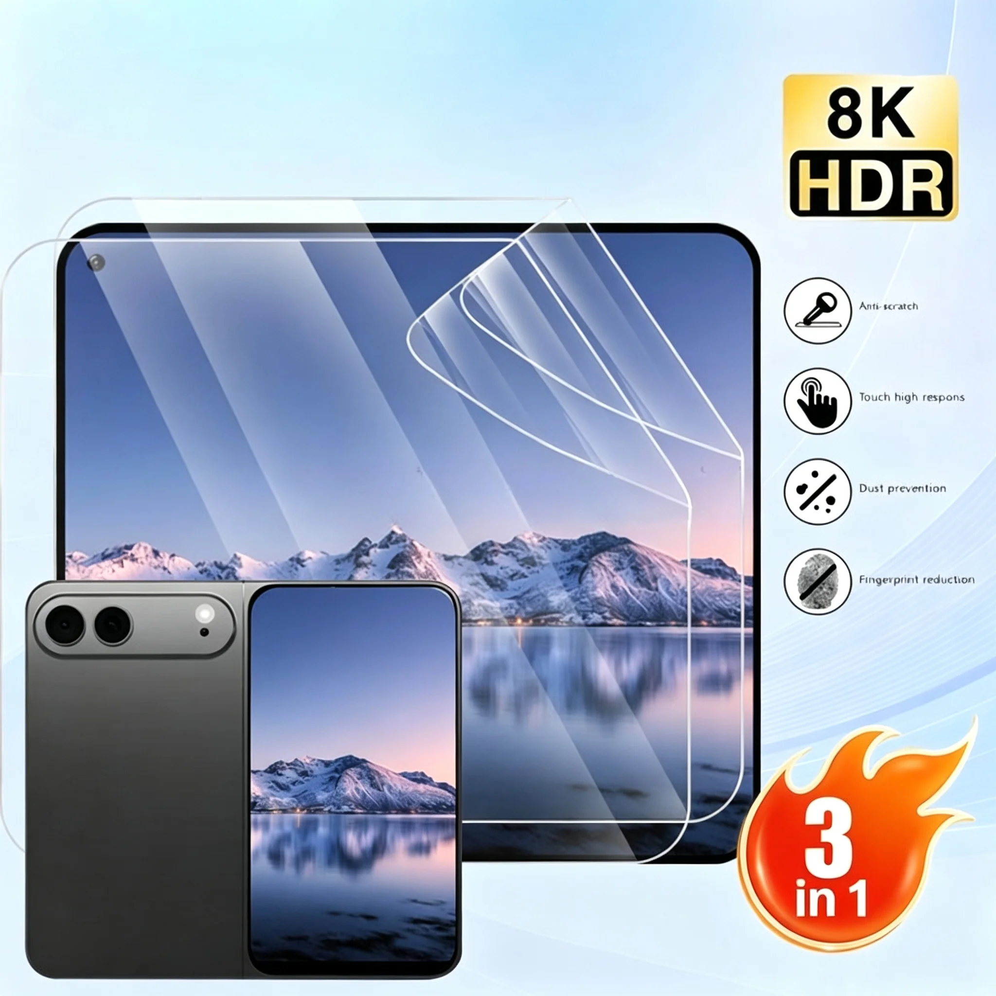 Hydrogel Screen Protector - 3in1 Flexible Hydrogel Films For iPhone