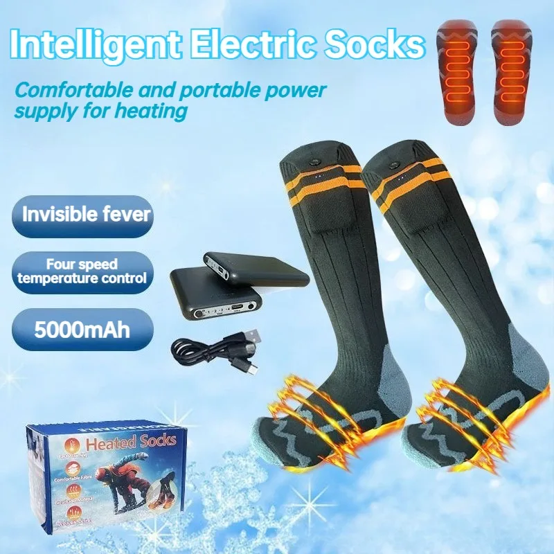 

Outdoor Skiing and Cycling Foot Warmth Artifact for Men and Women, 5000mAh Battery Powered Smart Electric Heating Socks