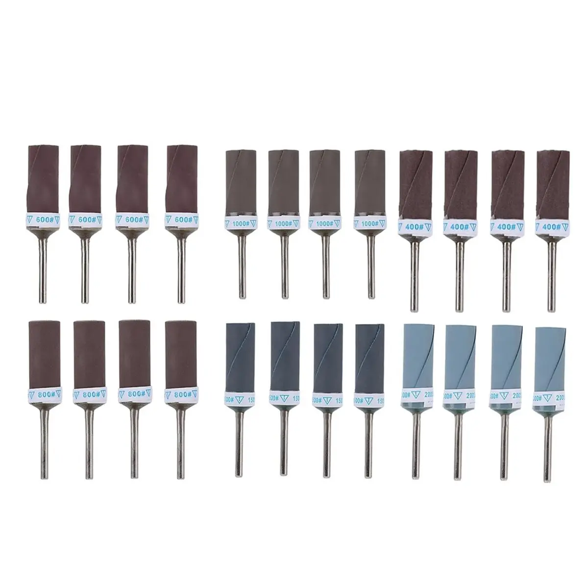 AT59 24pcs for Rotary Tool Sanding Drums, 400-2000 Grit Sander Bits Kit for Polishing Grinding