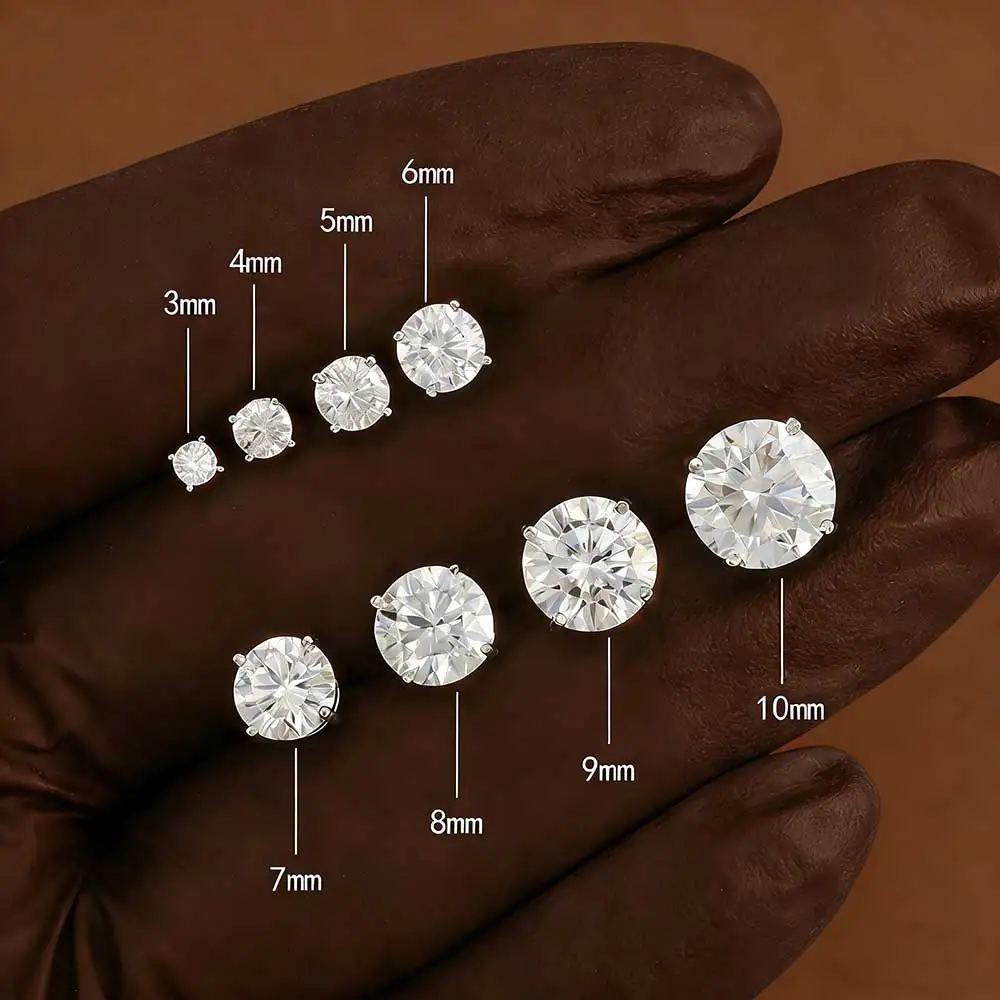 ICEBLING S925 Sterling Silver VVS Moissanite Stud Earrings Thread Back Luxury Pass Diamond Test Classic Wedding Jewelry