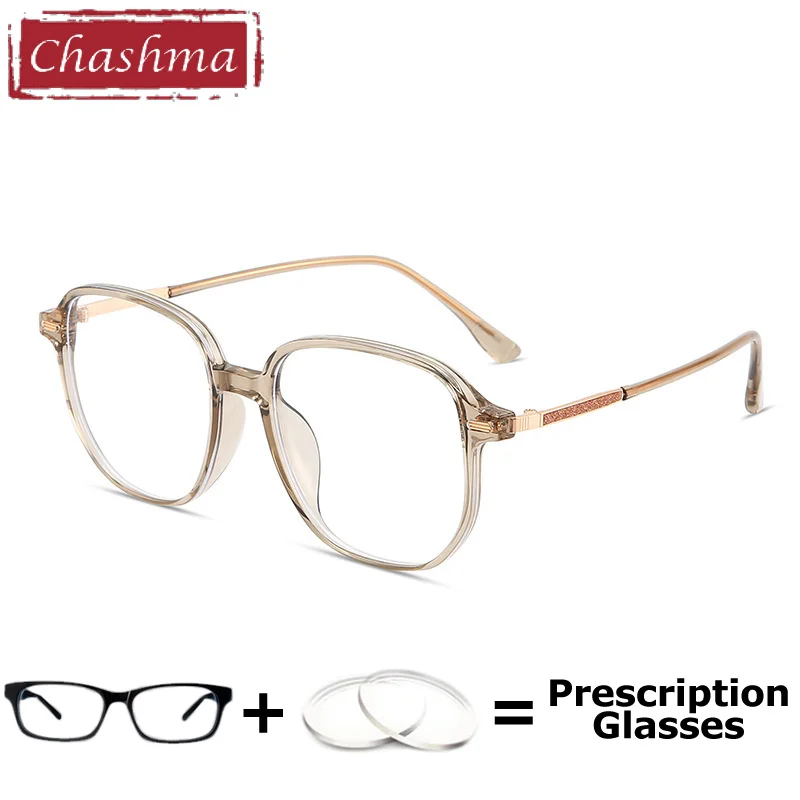 

Chashma Women Eyeglasses Square Prescription Ready Eyewear TR90 Fashion Designer Glasses Student Transparent Clear Lens Myopia