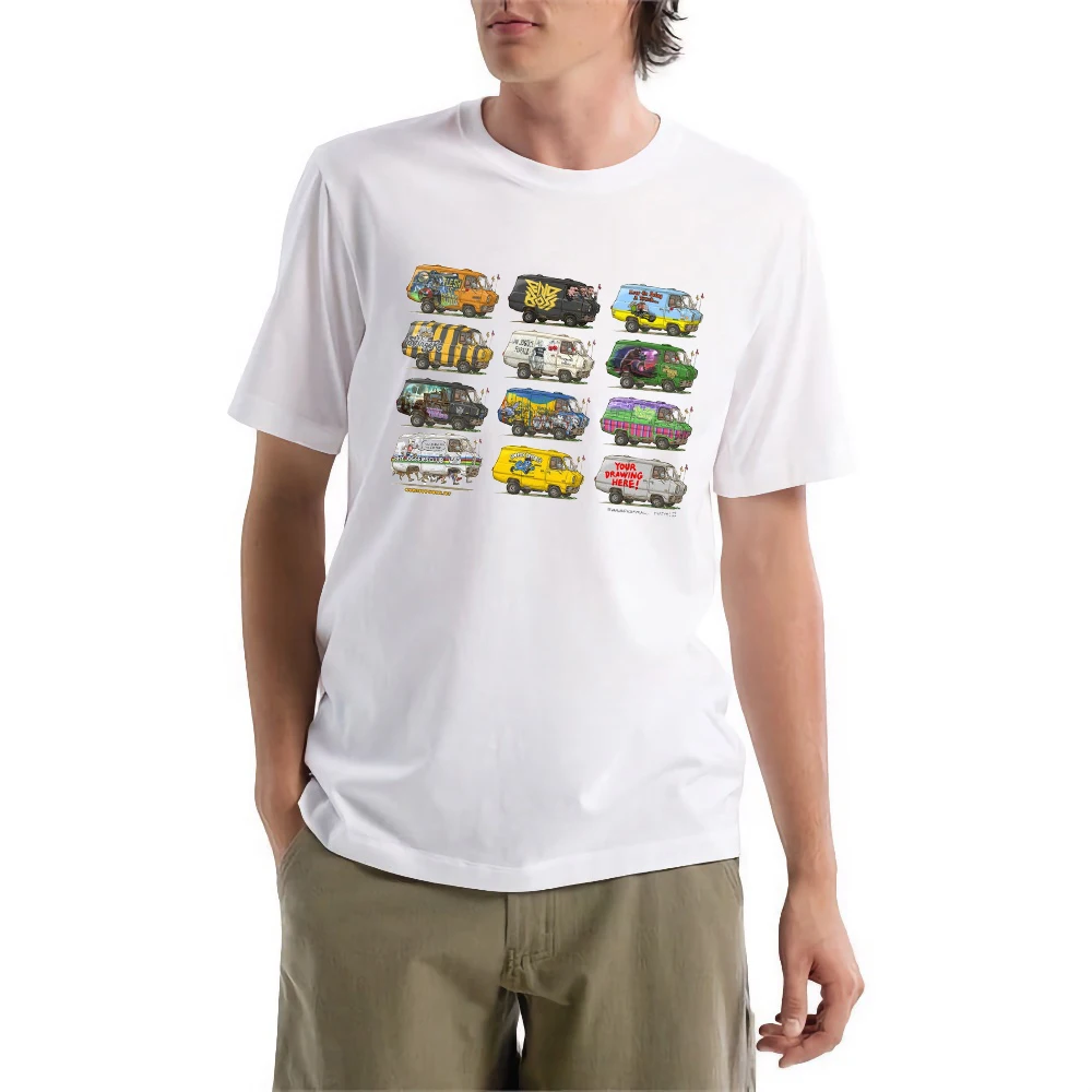 

FPACE Sport Camping Men T-Shirt Funny Vintage CamperVan Printed T shirt Men's Clothing Women Oversized t-shirt