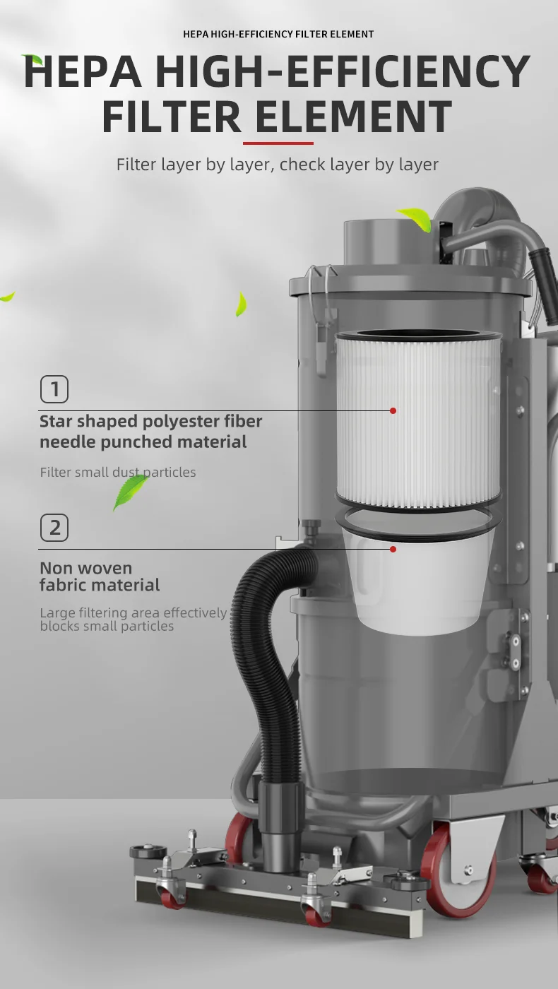 3000 واط قوة 100L كفاءة التنظيف مكنسة كهربائية صناعية الحطام ومعدات تنظيف الغبار 380 فولت مكنسة كهربائية صناعية