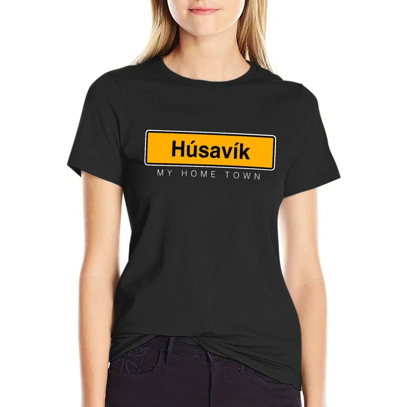 

EurovisionFire Saga Husavik Iceland My Home Town T-Shirt Short sleeve tee cute tops funnys Woman T-shirts