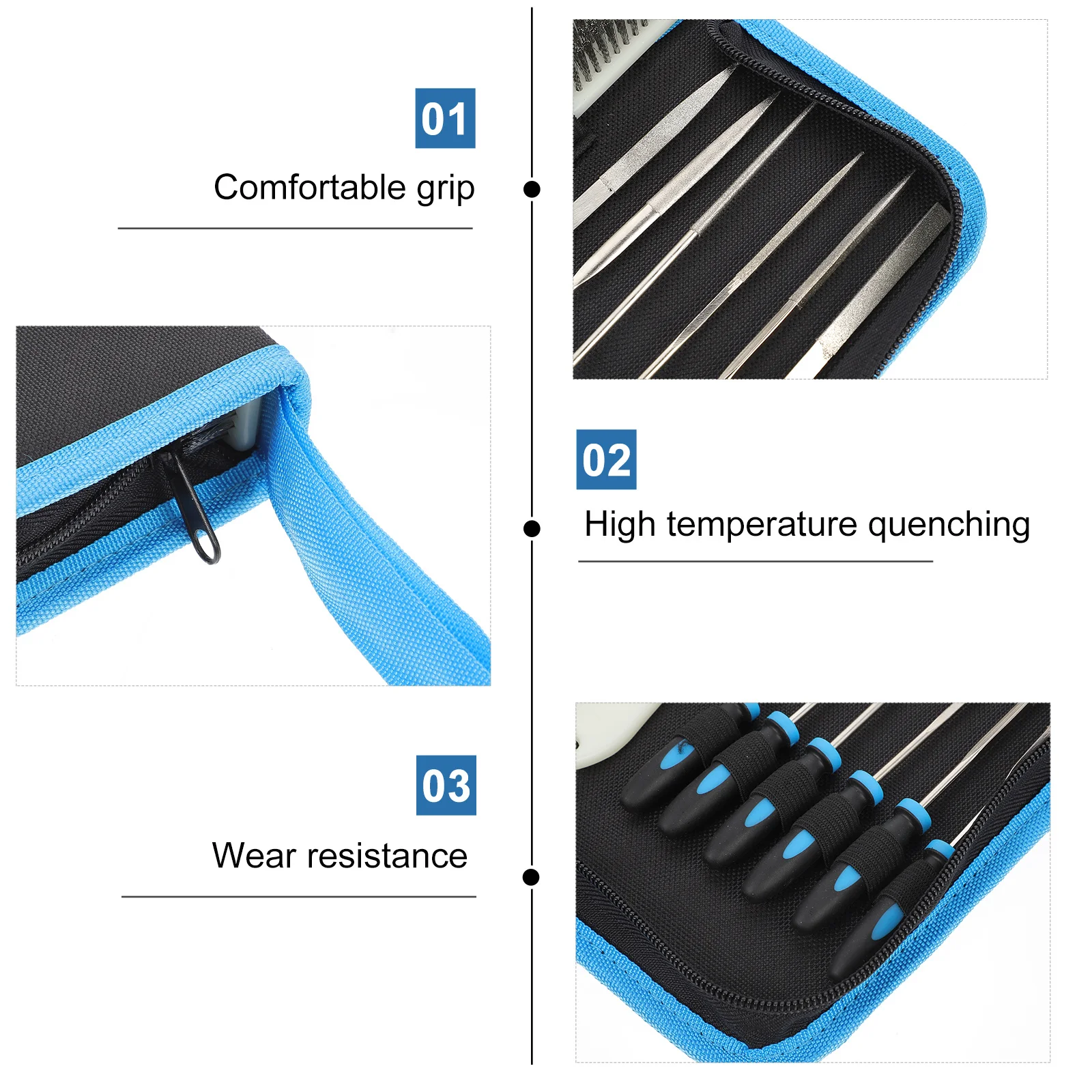 1Set Household Files Tool Comfortable Handle Design for Woodworking Metal Polishing File Set Hand File Set Household Files Tool