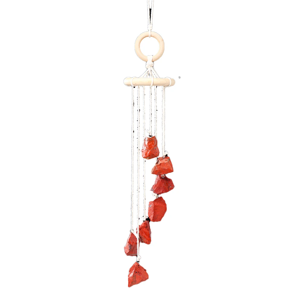 

Natural crystal raw stone Seven chakras hand woven wind chime Pendant for Home interior decoration