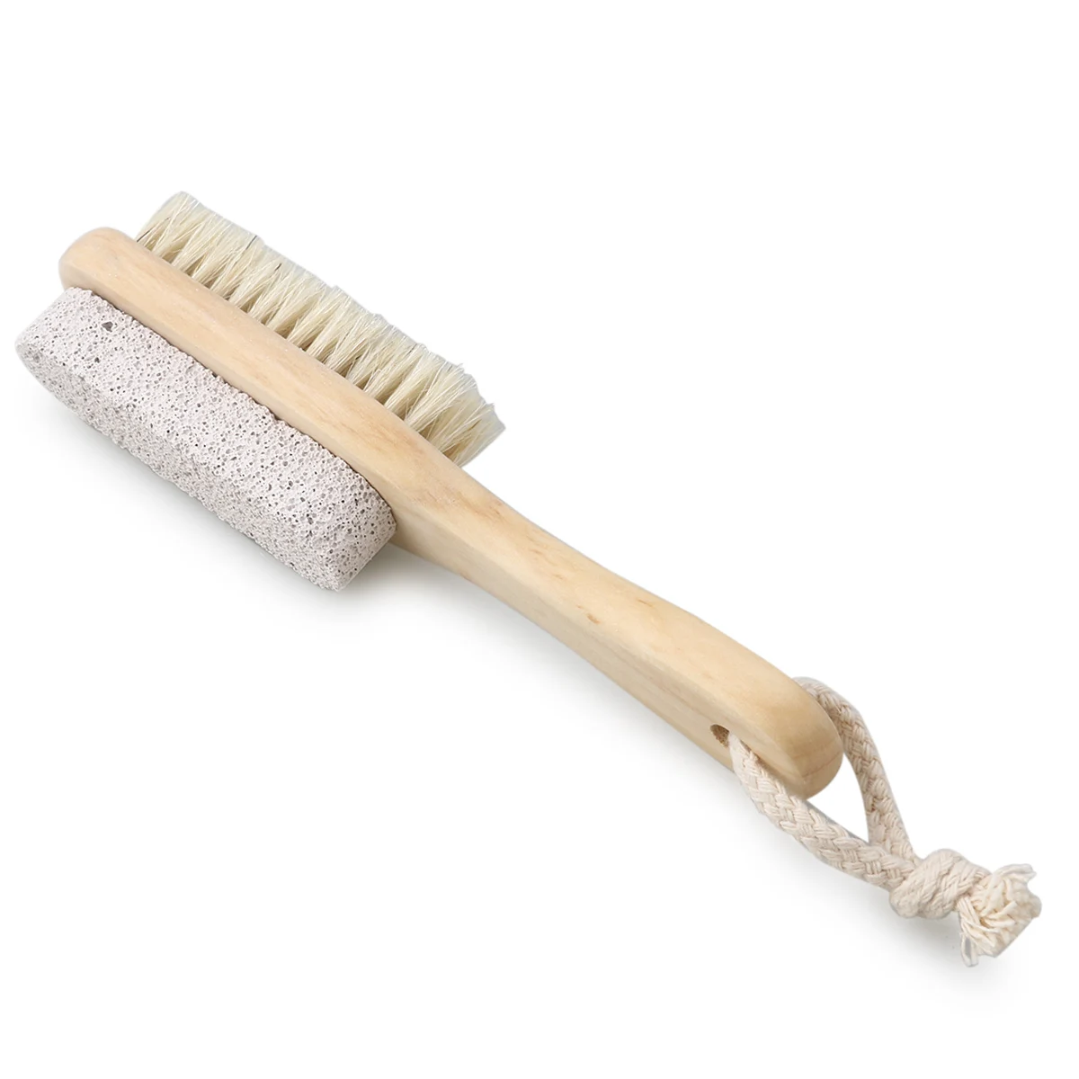 

Wooden Handle Boar Bristle Foot Brush Pumice Exfoliating Soft Nail Cleaner Skin Care Massage Tool for Healthy Feet