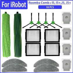 Cepillo Lateral principal, filtro Hepa, almohadillas de paño de mopa para Irobot Roomba Combo I5 /I5 + / J5 / J5 + Kit de accesorios de piezas de Robot aspirador