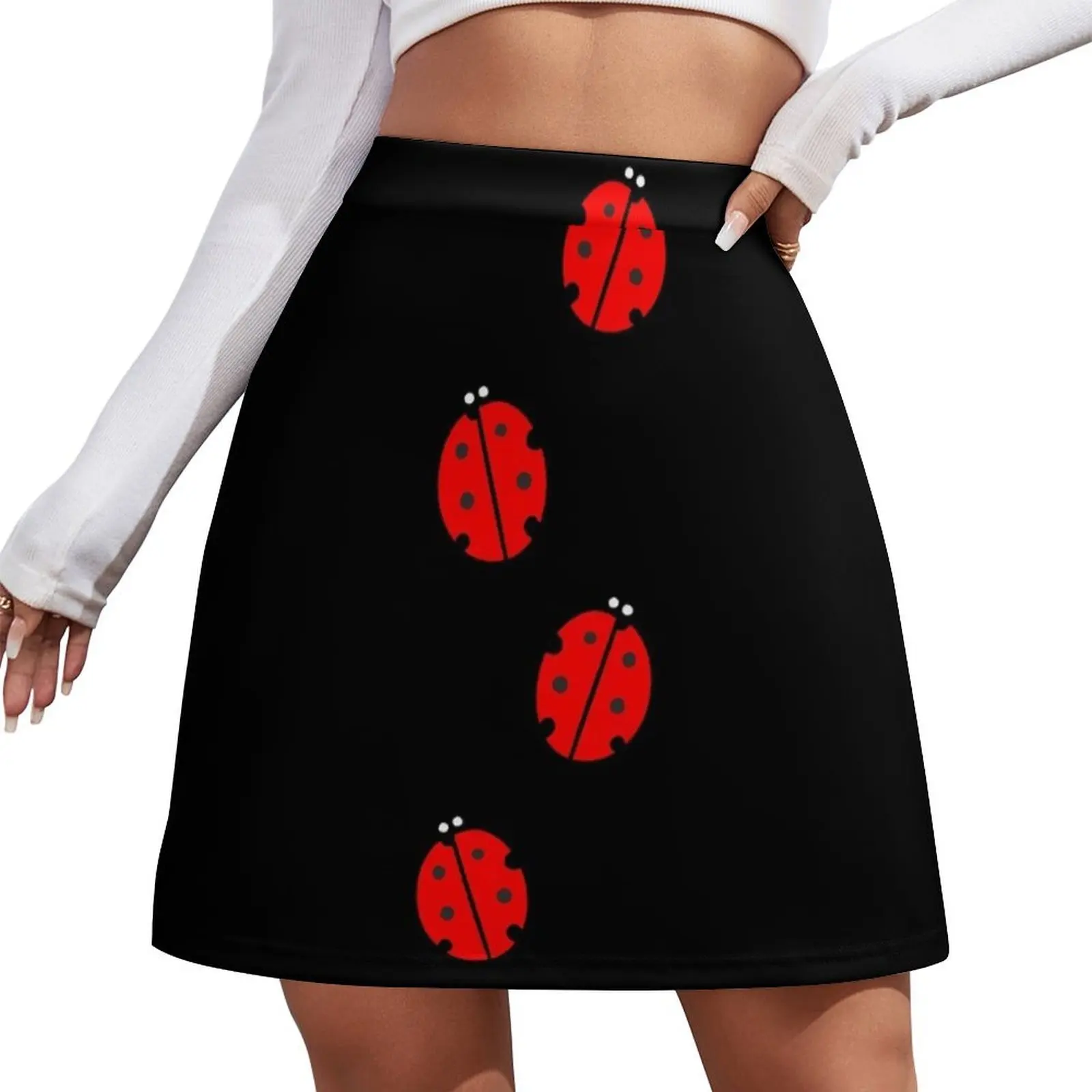 

Red & Black Ladybug Mini Skirt korean fashion kpop clothing women summer 2025 Mini Skirt
