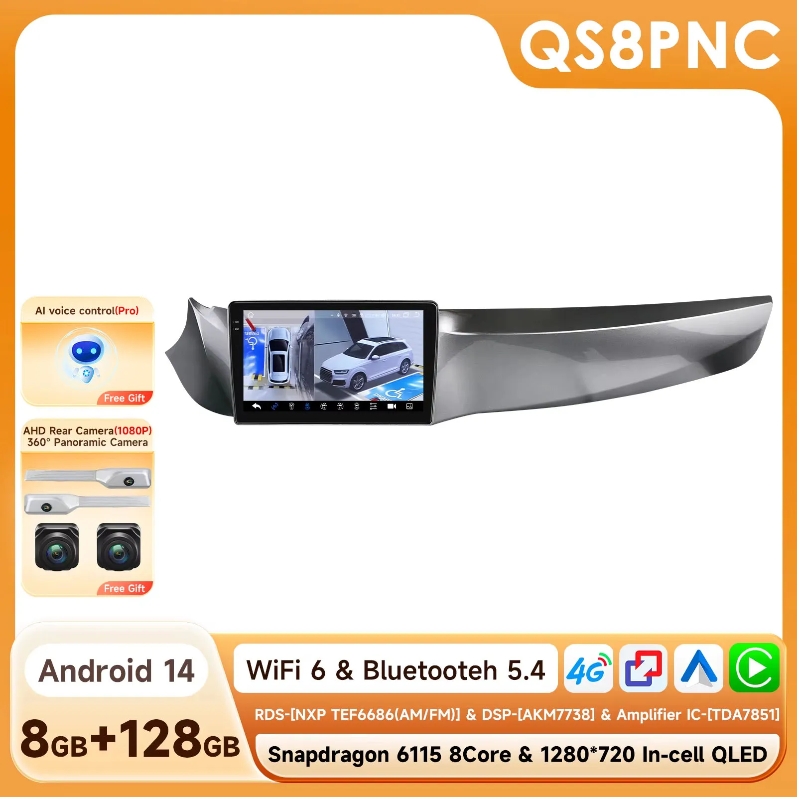 OSSURET Android Auto Multimedia Speler Stereo voor Alfa Romeo Giulietta 2010-2014 Android Auto Draadloze Carplay DSP 6115 GPS Navi
