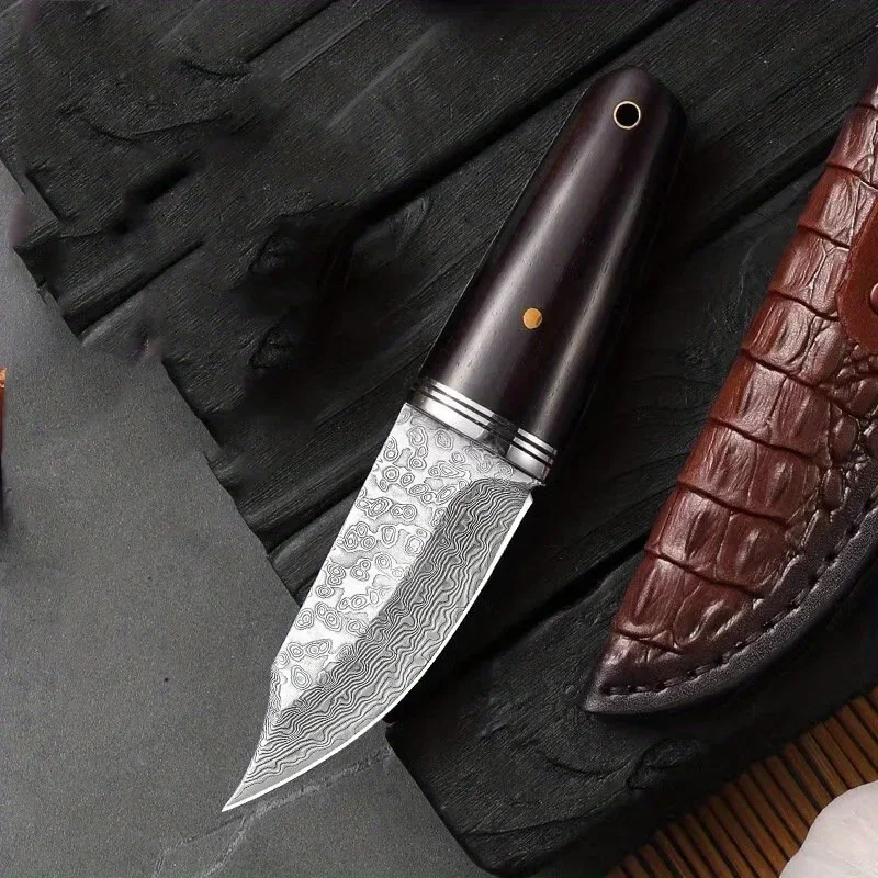 Fruit knife household knife carry portable outdoor knife high hardness damascus steel knife TB9195