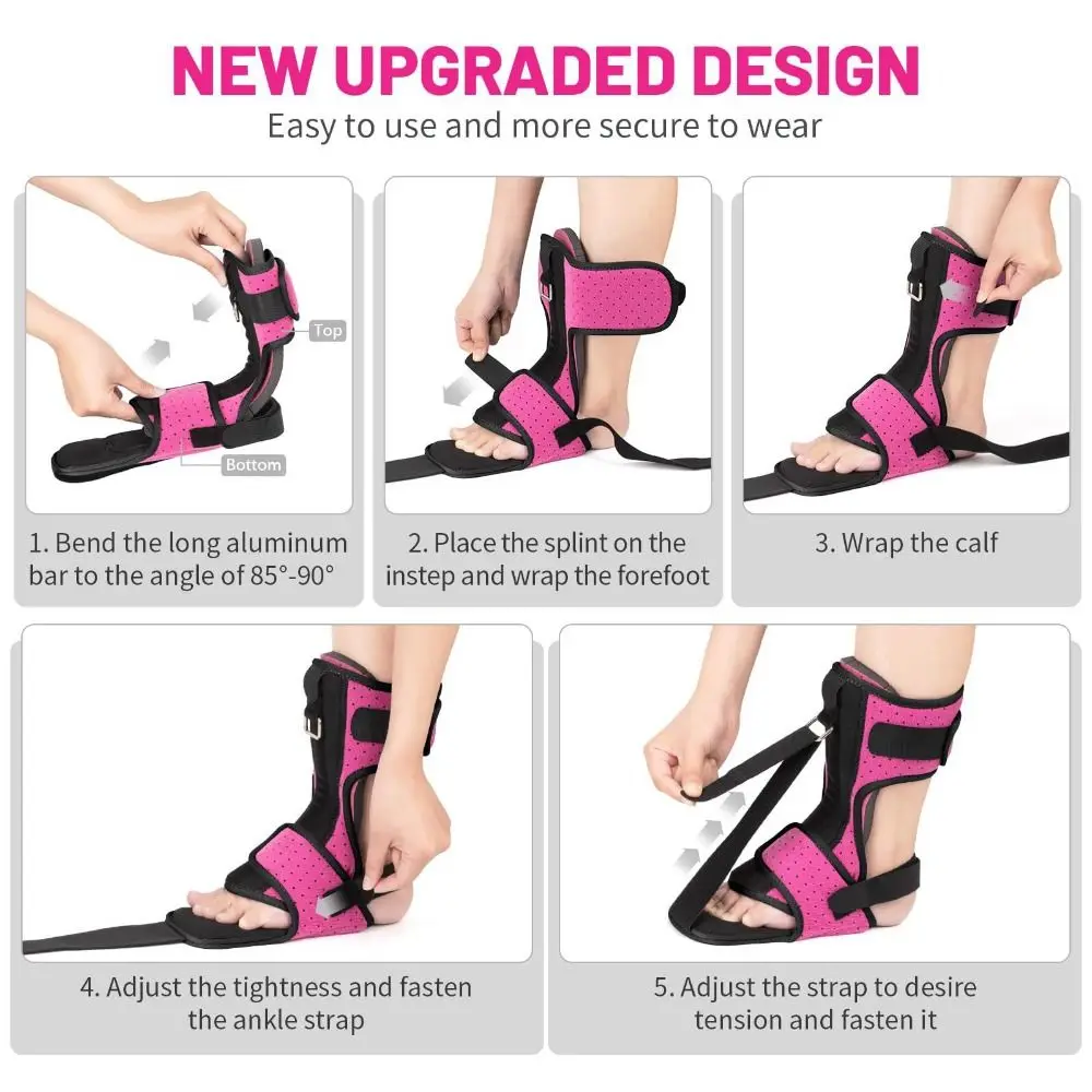 

Fixed Plantar Fasciitis Splint Brace Adjustable Breathable Dorsal Drop Foot Orthopedic Brace Compression Stretched